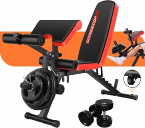 OPPSDECOR Adjustable Weight Bench with Leg Extension, Leg Curl - 800 LBS Heavy Duty Workout Bench for Home Gym - Preacher Curl, Flat, Incline, Decline Sit Up - Full Body Workout