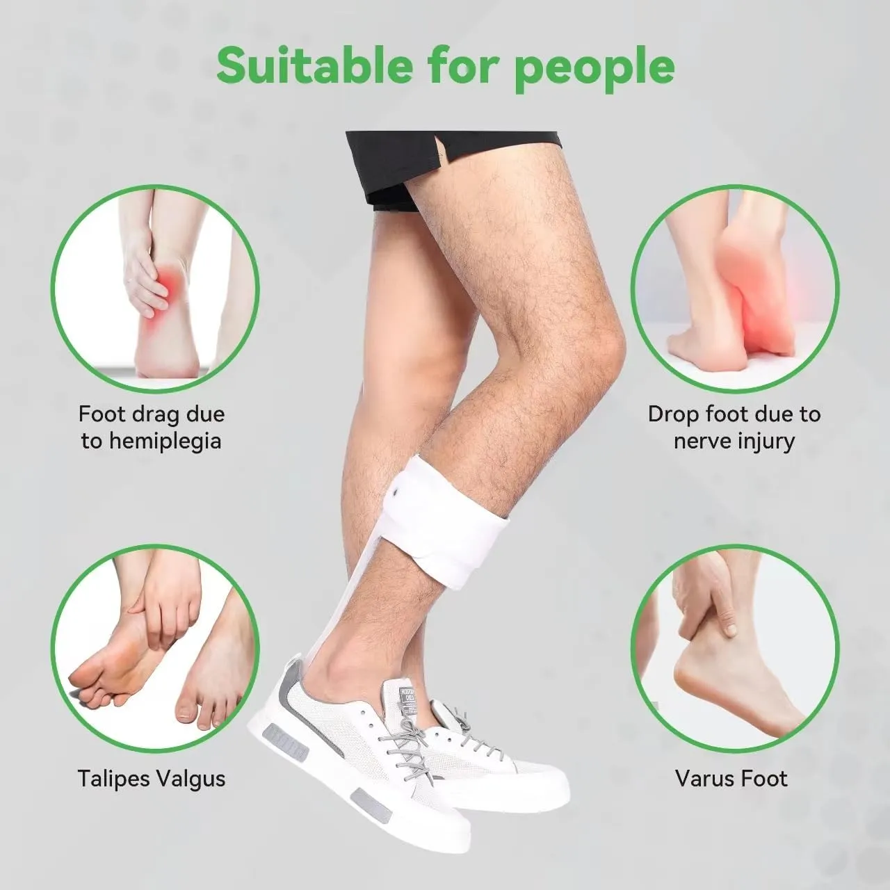 Orthomen Ankle Foot Orthosis Support - AFO Splint - Drop Foot Brace (XL/Right)