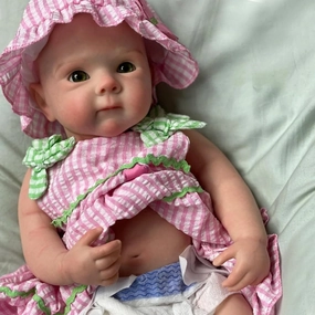 OtardDolls 18 Inch Silicone Baby Doll Realistic Newborn Doll, Soft Full Body Silicone Reborn Baby Girl Dolls Handmade Real Looking Doll Pack Set