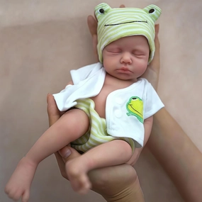 OtardDolls 32cm Full Silicone Reborn Baby Doll Boy Sleeping Reborn Baby Dolls Lifelike Handmade Painted Reborn Dolls with Clothes and Bottles Set for Kids Boys Girls