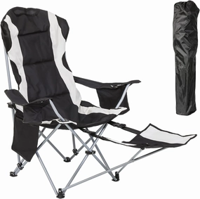 Padded Camping Chair   Camping Chair w Foot Rest
