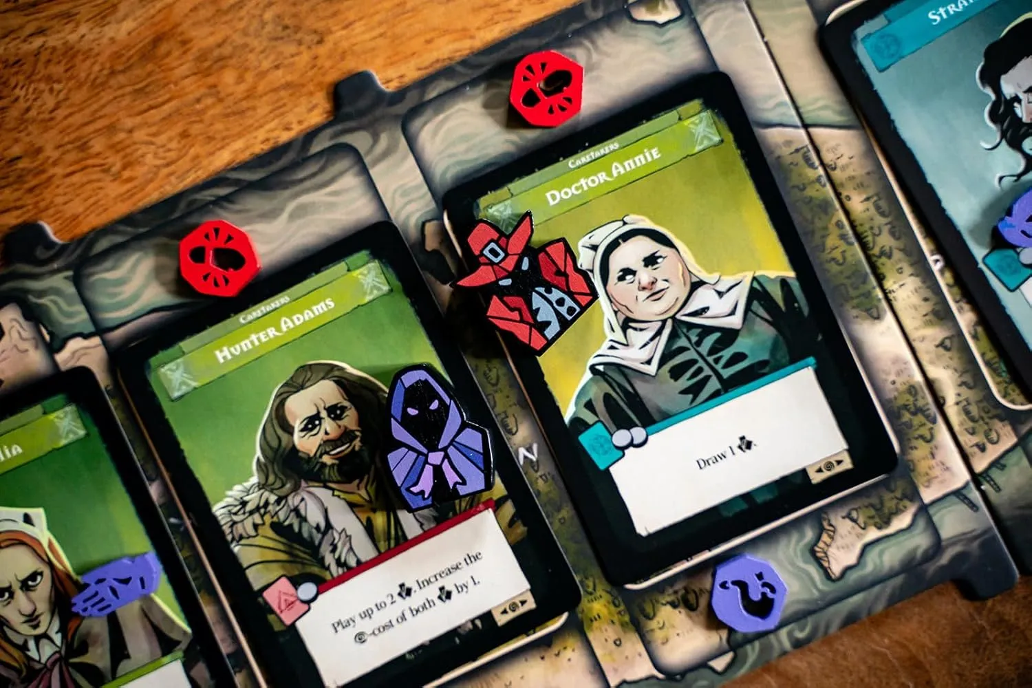 Pagan: Fate of Roanoke - Wooden Token Set, 125 Painted Game Pieces & 3 Custom Screen Printed Cloth Bags
