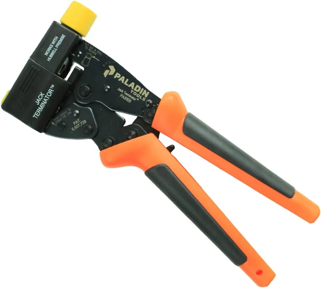 Paladin Tools PA8111 Jack Terminator | Professional Grade CAT5E RJ45 Jack Termination Tool | Hubbell HXJ Series (POE Ethernet Compatible)