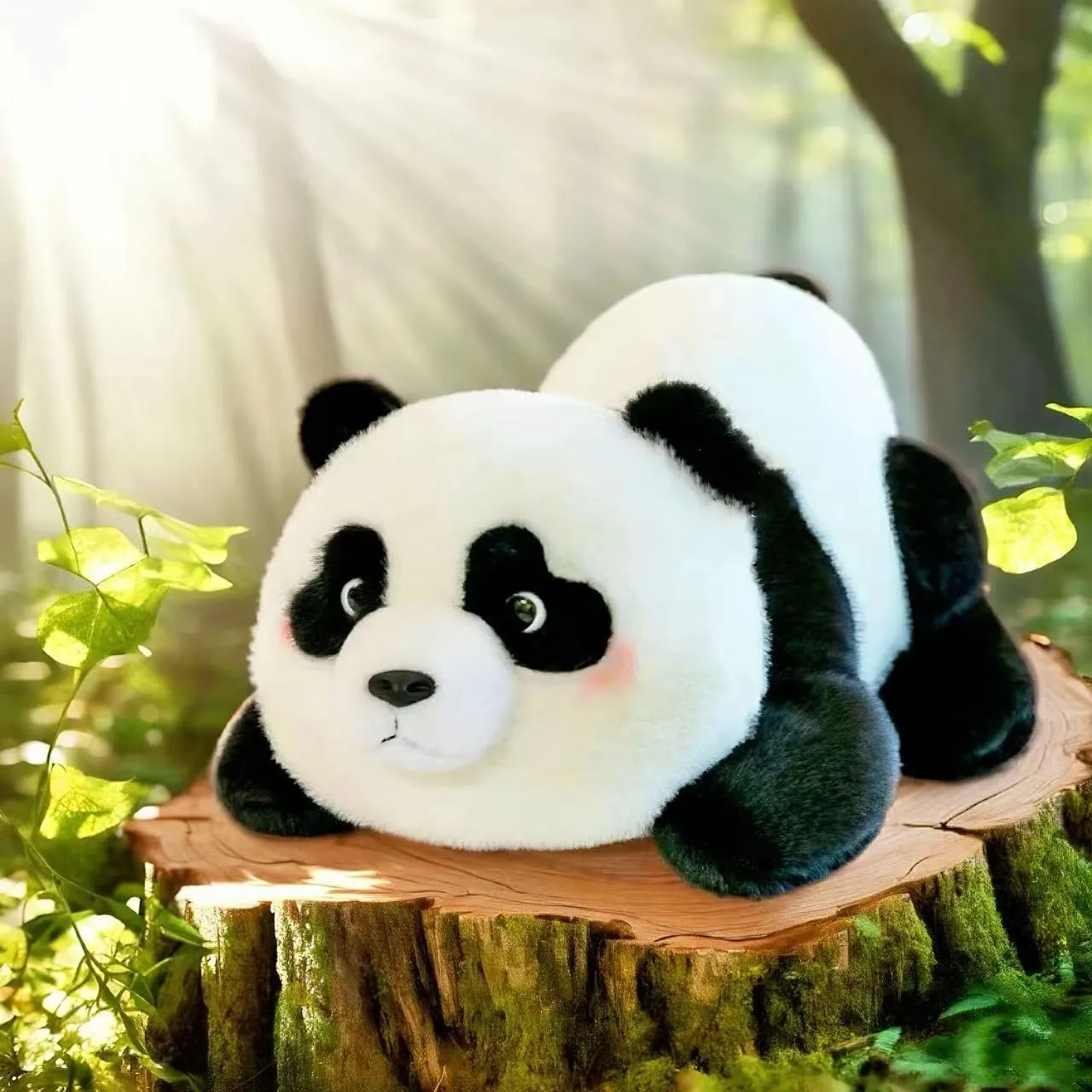Panda Stuffed Animal Plush Toy, 10 Inch Cute Plushie, Soft Baby Doll Gift, Stuffed Panda Bear Plush for Kids, Girls, Boys, Adults(Black)
