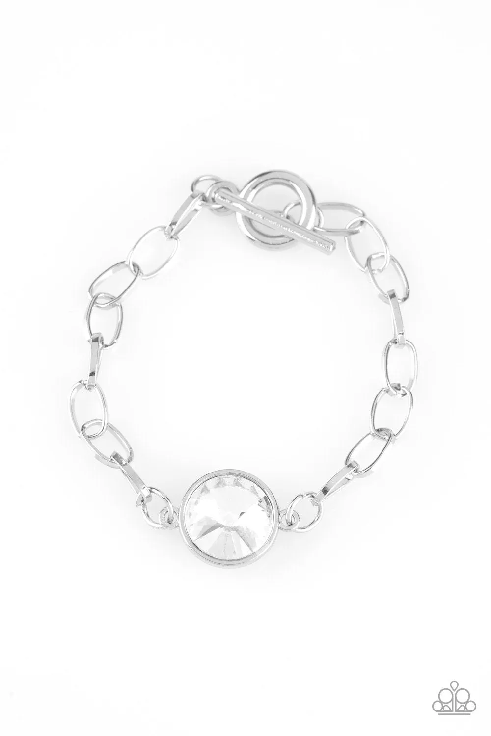 Paparazzi She Sparkles On Necklace White & All Aglitter Bracelet White