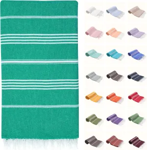 Park & Oz Turkish Beach Towel – Oversized 100% Cotton Quick-Dry & Sand-Free Blanket 72" x 40" – Ultra-Absorbent, Lightweight & Compact Pool Towel for Beach, Travel, Spa, Gym, Camping & Home