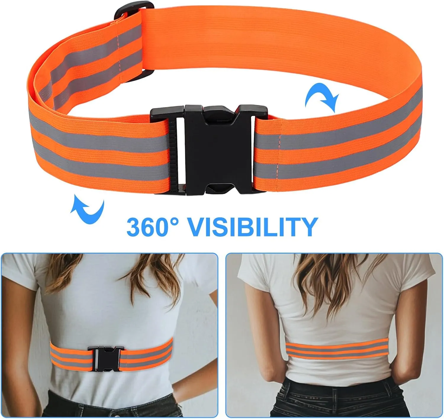 PATIKIL Adjustable Reflective Running Belt, Glow Pt Belt Sash for Cycling