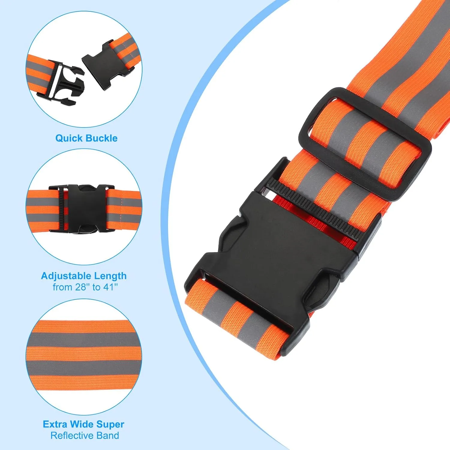 PATIKIL Adjustable Reflective Running Belt, Glow Pt Belt Sash for Cycling