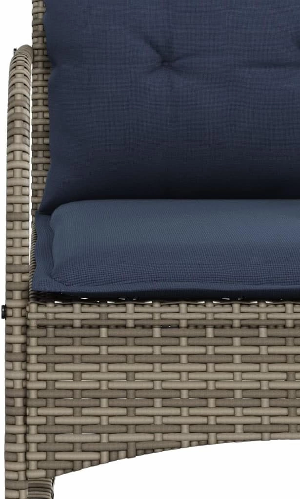 Patio Rocking Chair with Cushions Gray Poly Rattan Outdoor Furniture Lounge Chair for Backyard, Poolside, and Garden Relaxation