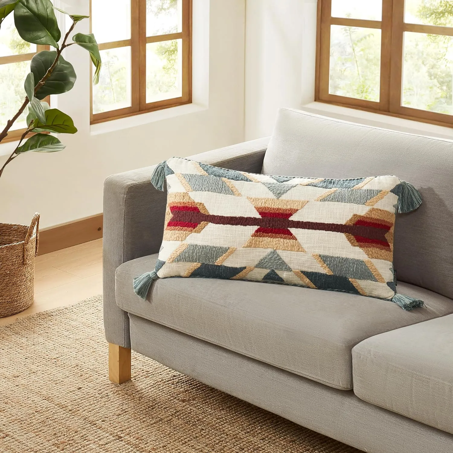 PENDLETON 31810 Prairie Trail Body Breathable Plush Soft Comfortable Luxury Premium Rustic Home Decor Hug Throw Pillow, 14x30 inches, Slate