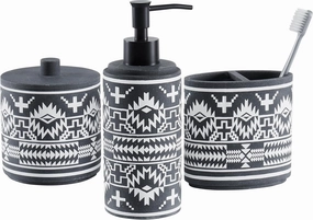 PENDLETON Spider Rock 3 Piece Bathroom Counter Organizer, Lotion Dispenser, Toothbrush Holder, and Jar with Lid, Great Painted Resin Set, A Stylish Boho Western Bathroom Decor