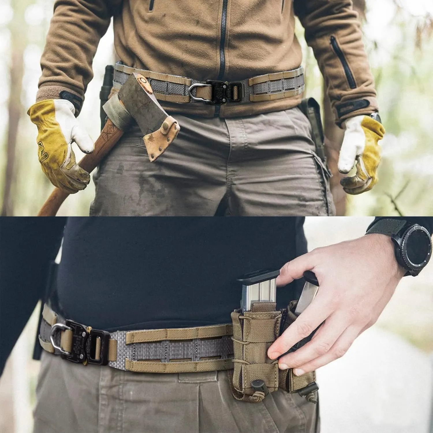 PETAC GEAR Tactical Belt Low Profile Molle Battle Cobra Belt Laser-Cut Tegris Rigid Shooting Gun Duty Belts