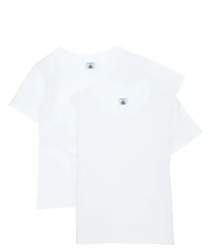 PETIT BATEAU Set of 2 Boy's Short Sleeves White Undershirt Sizes 2-18 Style 15043-23992 (Size 12 Style 15043)