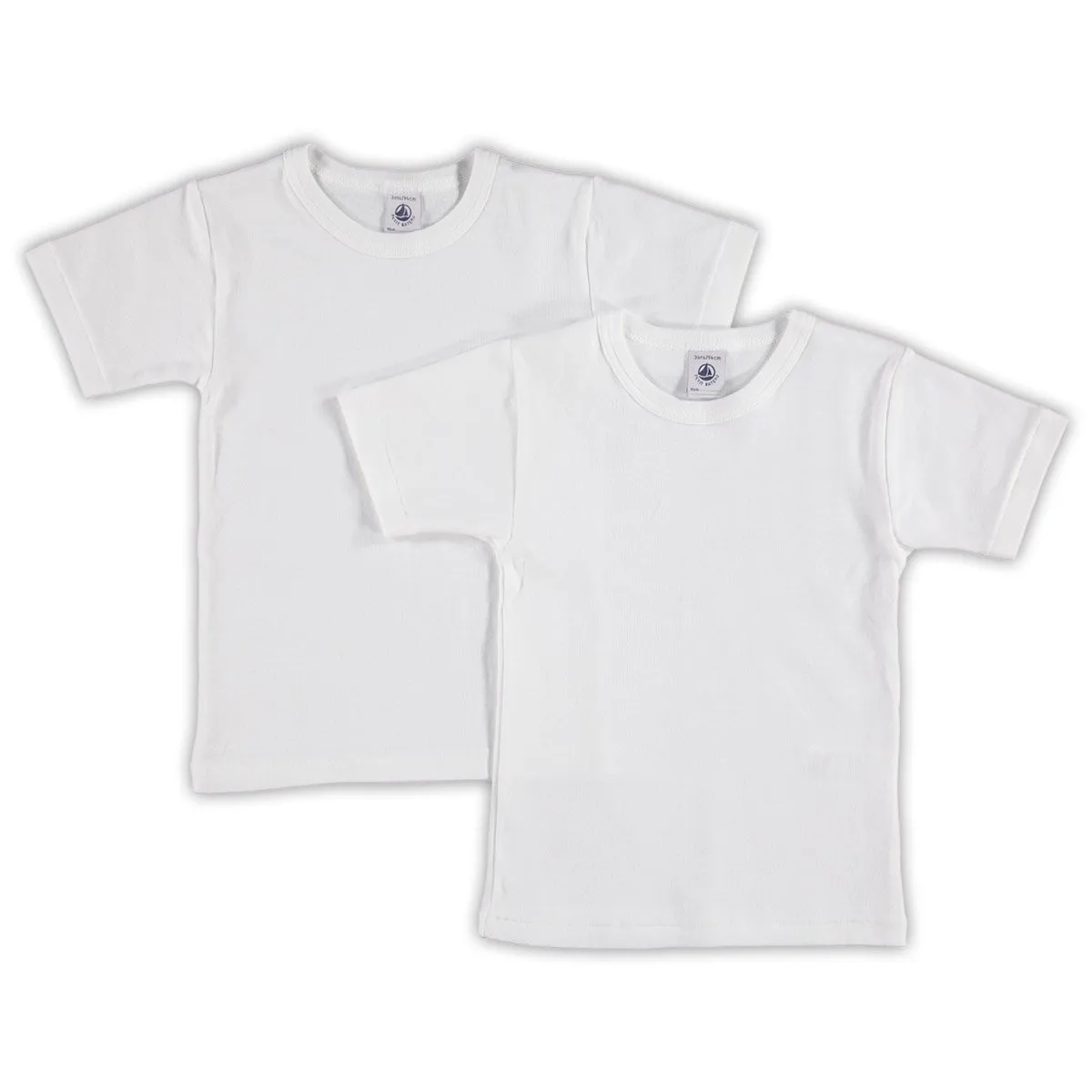 PETIT BATEAU Set of 2 Boy's Short Sleeves White Undershirt Sizes 2-18 Style 15043-23992 (Size 6 Style 15043)
