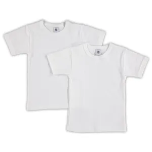 PETIT BATEAU Set of 2 Boy's Short Sleeves White Undershirt Sizes 2-18 Style 15043-23992 (Size 6 Style 15043)