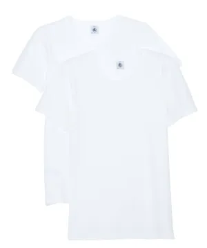 PETIT BATEAU Set of 2 Girl's Short Sleeves White Underwear/Undershirt Sizes 2-18 Style 15039 (Size 6 Style 15039)