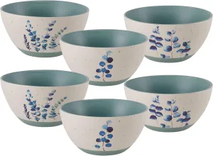 Pfaltzgraff Floral Matte Soup Cereal Bowls, Set Of 6, 24-Ounce, Multicolor
