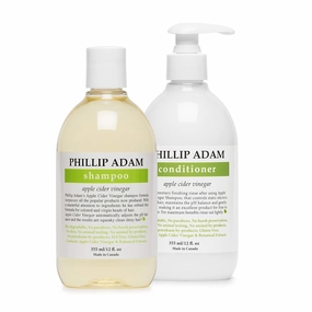 Phillip Adam Apple Cider Vinegar Shampoo and Conditioner Set for All Types of Hair - Sulfate Free - pH Balancing - 12 Ounce Each