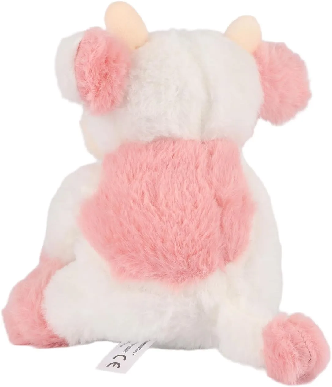 Pink & White Sitting Cow Plush Toy 7.8" - Adorable Smiling Face Soft Cow Stuffed Animal, Creative Home Decor, Ideal Present for Kids and Animal Lovers Birthday Festival Christmas