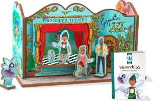 Pinocchio's Puppet Theater 3D Puzzle - Book and Toy Set - 3 in 1 - Book, Build, and Play