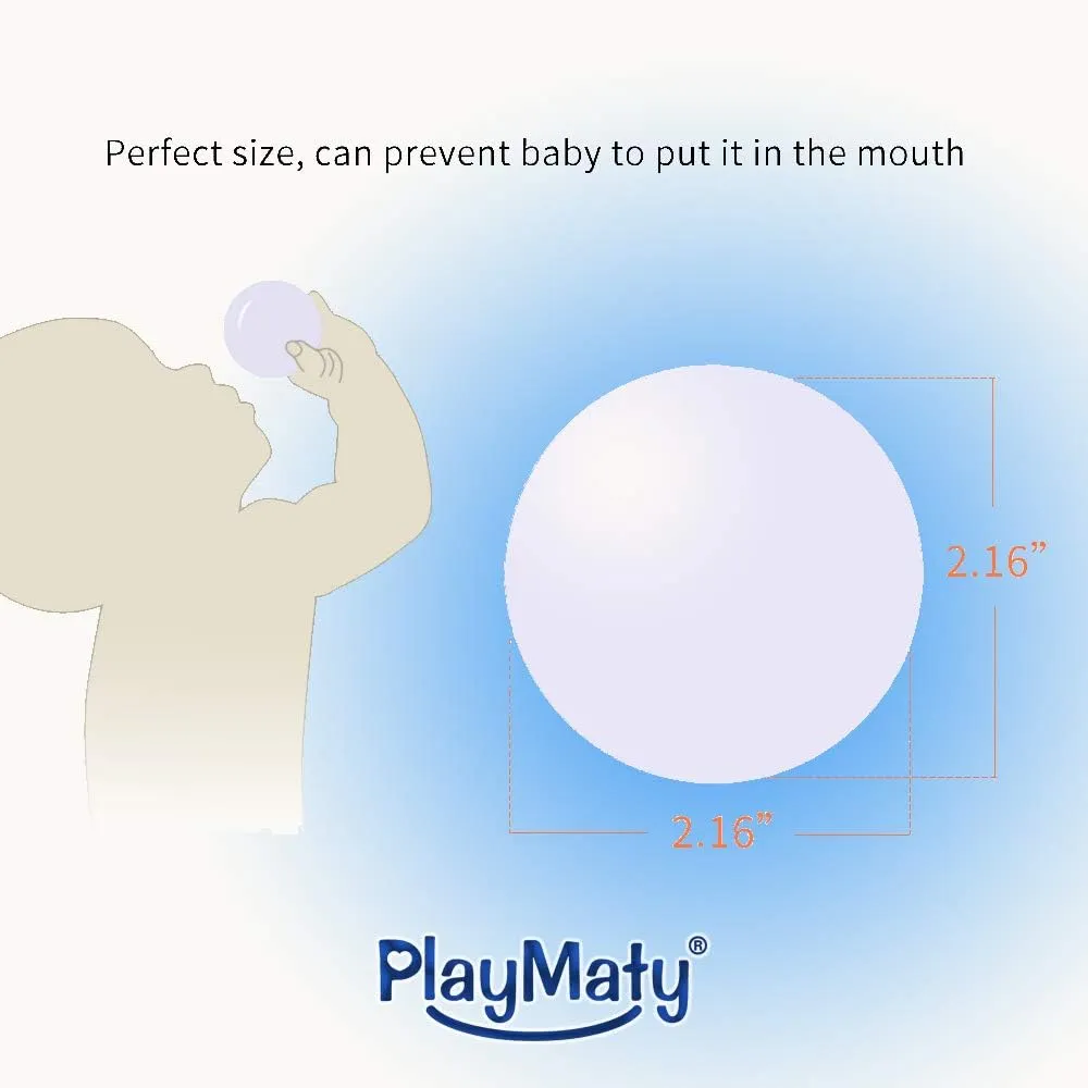 PlayMaty Colorful Pit Balls 2.1-inch Plastic Ocean Ball Crush Proof Stress Balls for Kids Pool Ball Playhouse Ball Pit Accessories