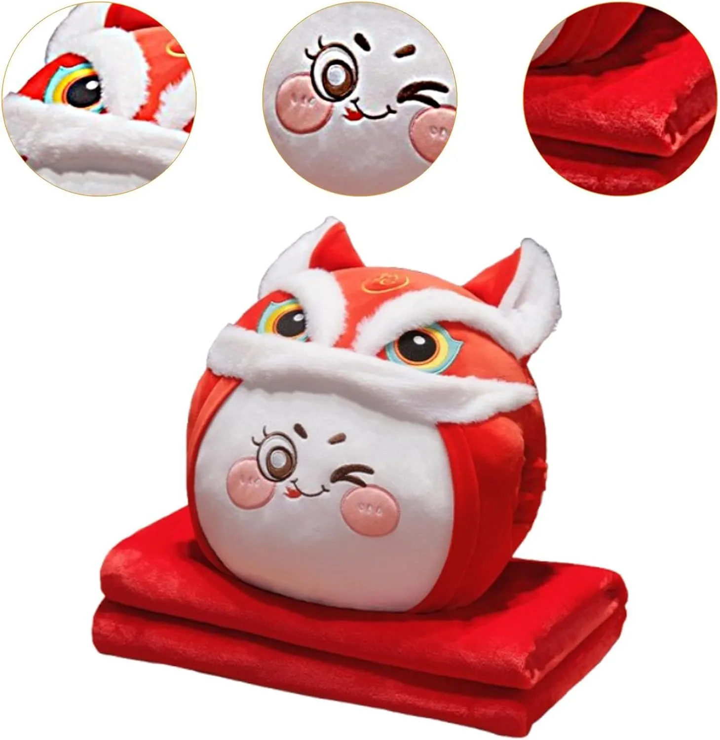 Plush Hand Cushion for Winter Celebrations, Ideal for Car and Home, Style B