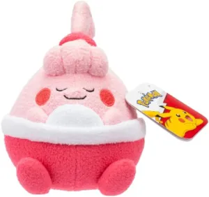 Pokemon Plush 12cm Sleeping Happiny - red/Pink - Official Pokémon Stuffed Toy for Children 2  Years