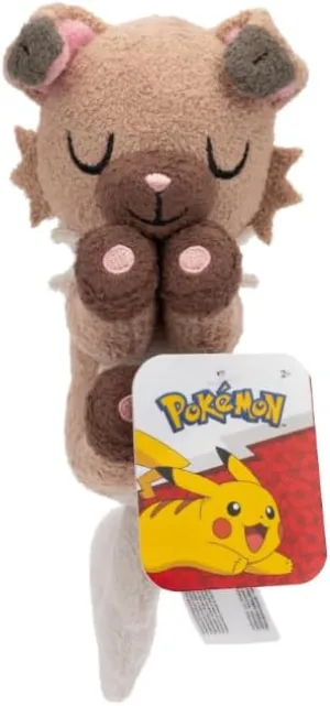 Pokemon Plush 12cm Sleeping Rockruff - Brown/White - Official Pokémon Stuffed Toy for Children 2  Years