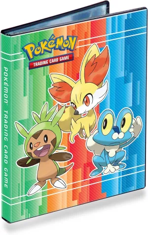 Pokemon XY - Combo Album - 4 Pocket Page Portfolio (Pokemon Trading Card Album / Binder)(Chespin, Fennekin and Froakie on front)