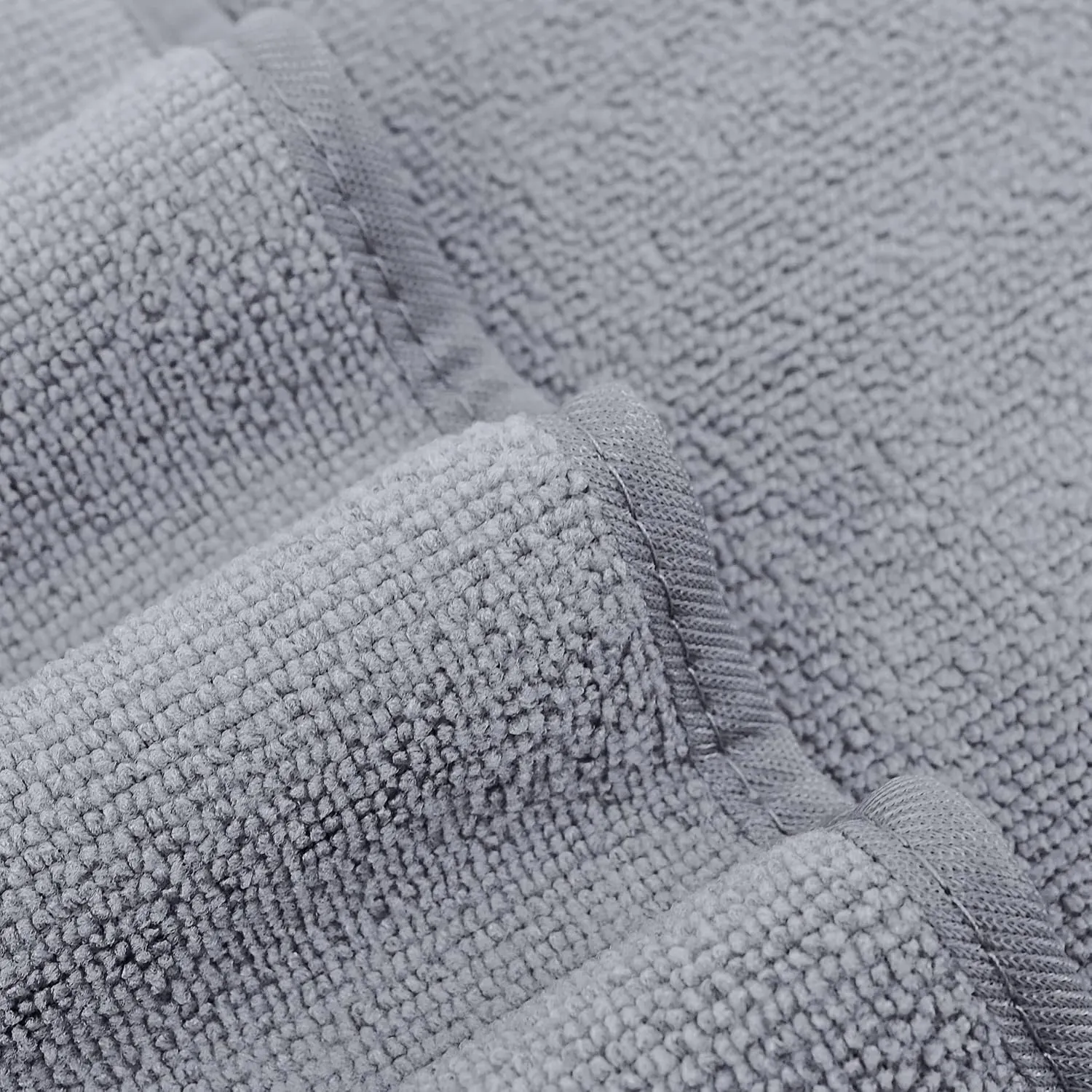 POLYTE Oversize, 60 x 30 in., Quick Dry Lint Free Microfiber Bath Towel Set, 6 Piece (Gray)