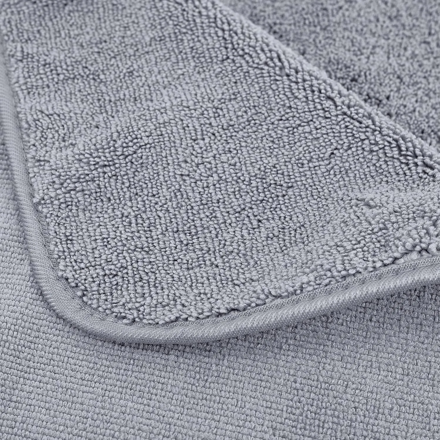 POLYTE Oversize, 60 x 30 in., Quick Dry Lint Free Microfiber Bath Towel Set, 6 Piece (Gray)