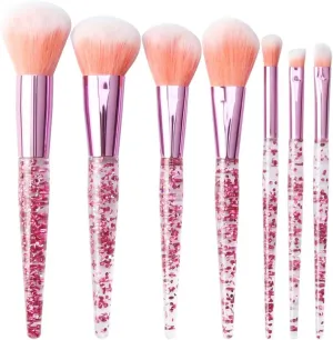 Powder Makeup 7PCS Makeup Brush Set Foundation Eyebrow Cosmetic Brush Eyeshadow Brushes Shiny Brush Tao Face Brush(Pink)