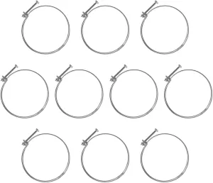 POWERTEC 70218-P2 6 Inch Double Wire Hose Clamp with bolt, Adjustable Hose Clamps for Dust Collection Hose, Dust Collection System Accessories, Dryer Vent Hose, Leaf Vacuum Hose, 10pk (Color May Vary)