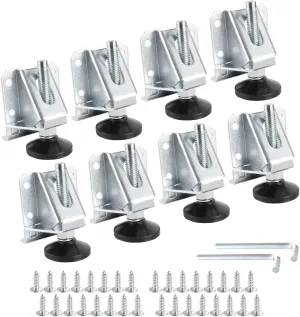 POWERTEC Leveling Feet 8PK, Adjustable Heavy Duty Furniture Leg Levelers w/Non-Marring Pads, Screws and Lock Nuts, for Work Bench/Cabinets/Tables (71136-P2)