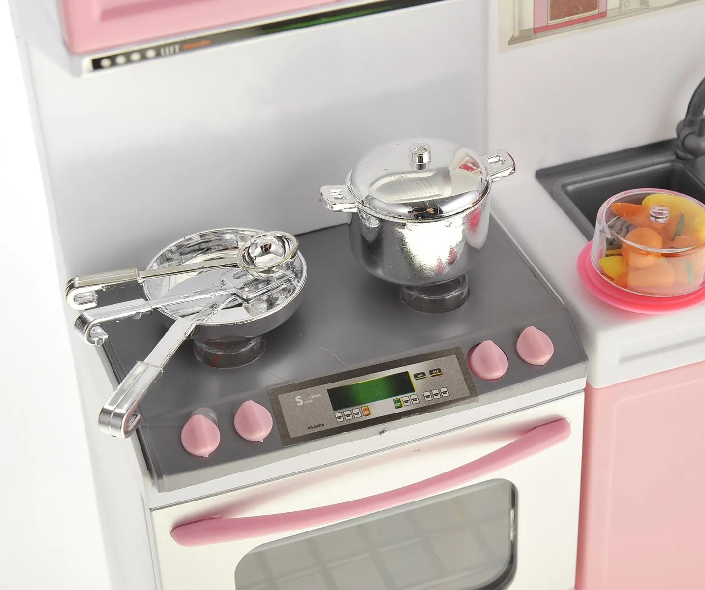 PowerTRC 2 Sets of Modern Toy Kitchen - Battery Operated - Kitchen Playset - Perfect for Dolls