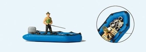 Preiser 10687 Fisherman in Dingy HO Scale Painted Figure Set