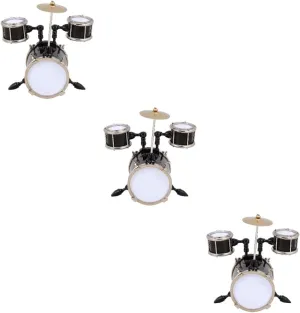 PRETYZOOM 3pcs Miniature Drum Model for Dollhouse Compact Jazz Drum Prop Realistic Musical Instrument for Scene Decoration for Year Birthday Celebrations