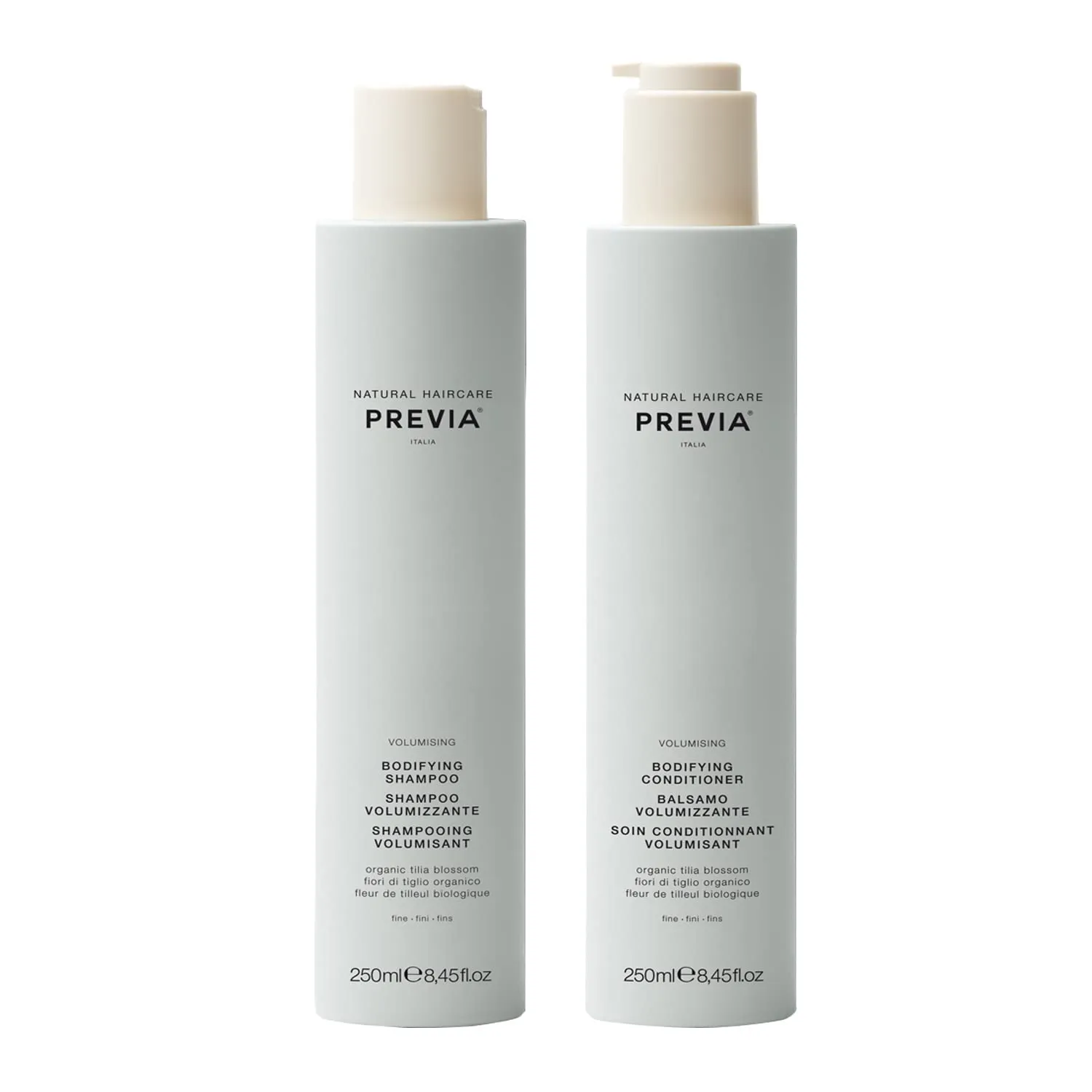 PREVIA Volumizing Bodifying Anti-Dandruff Shampoo & Conditioner Set - Sulfate-Free Shampoo & Hair Treatment for Fine & Thin Strands - Adds Volume Shine - 8.45 oz each