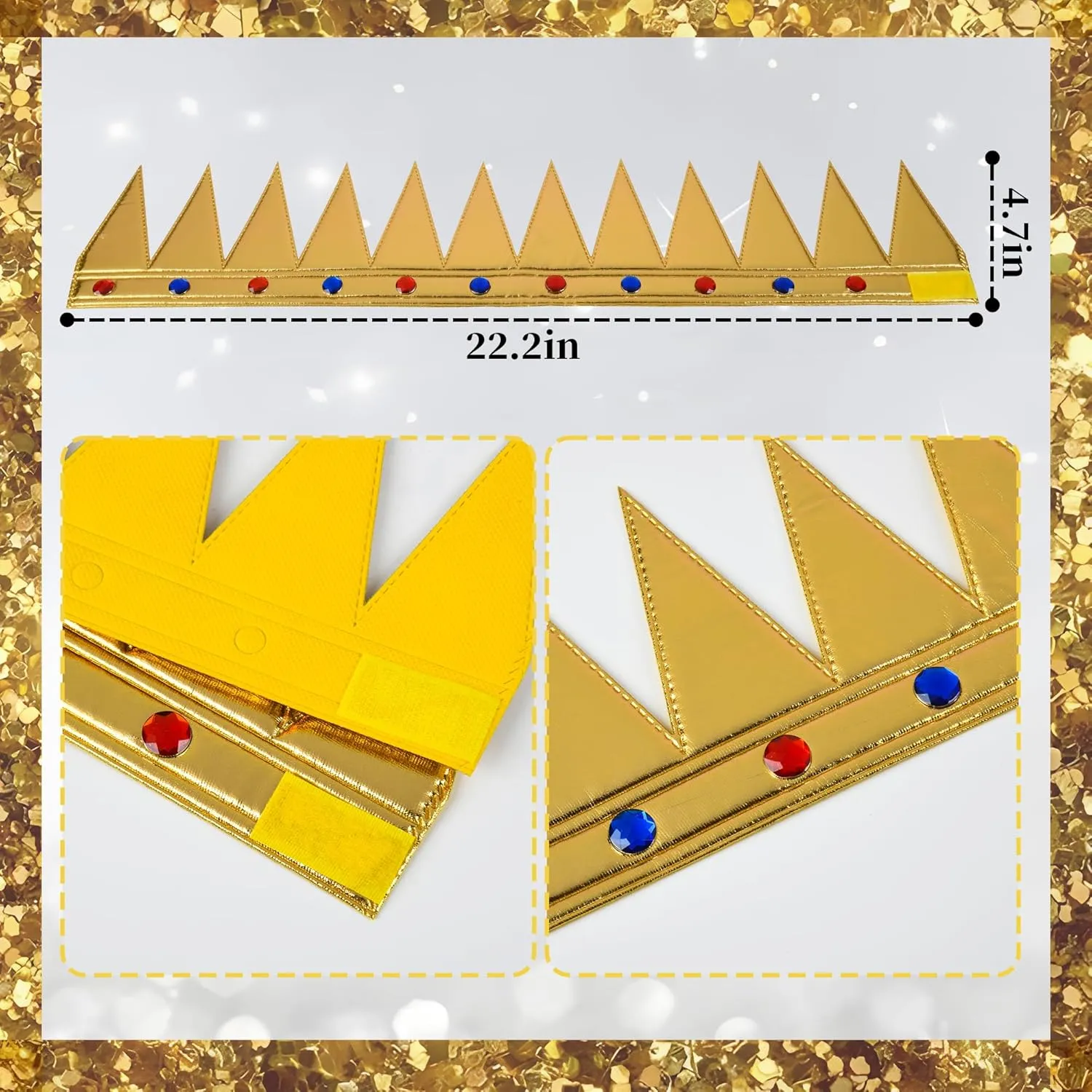 Prince Crown For Kids King Crown Hat for Birthday Party Photo Props Boys Girls Party