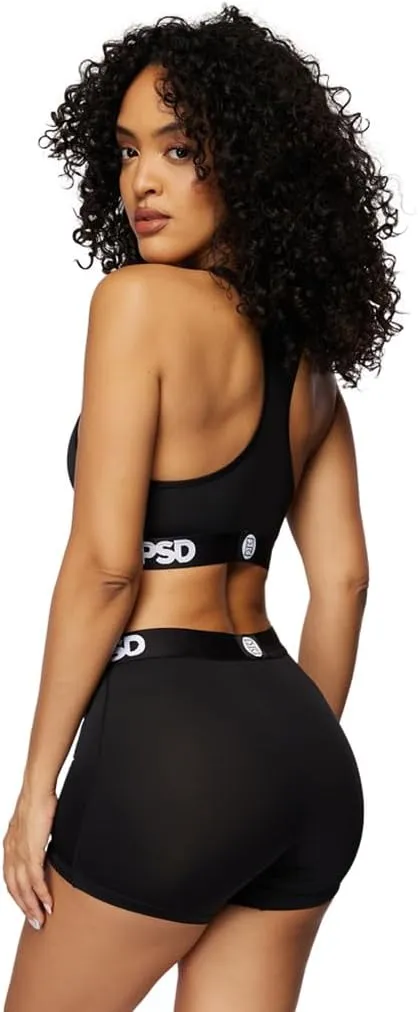 PSD Women's Basic Solid Boy Shorts - Full Coverage Women's Underwear - Comfortable Stretch Panties for Women