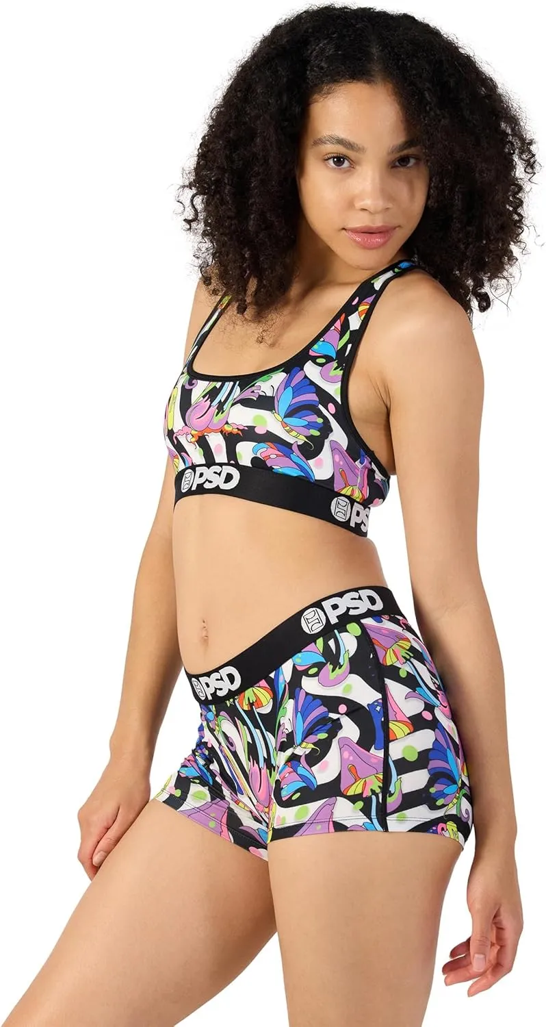 PSD Women's Recreational Print Boy Shorts - Full Coverage Women's Underwear - Comfortable Stretch Panties for Women