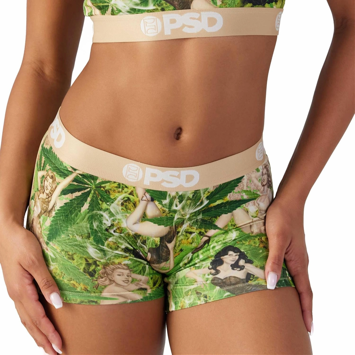 PSD Women's Recreational Print Boy Shorts - Full Coverage Women's Underwear - Comfortable Stretch Panties for Women