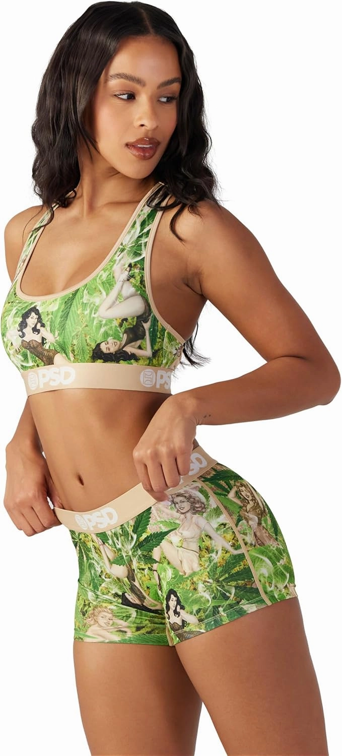 PSD Women's Recreational Print Boy Shorts - Full Coverage Women's Underwear - Comfortable Stretch Panties for Women