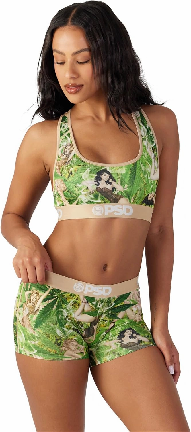 PSD Women's Recreational Print Boy Shorts - Full Coverage Women's Underwear - Comfortable Stretch Panties for Women