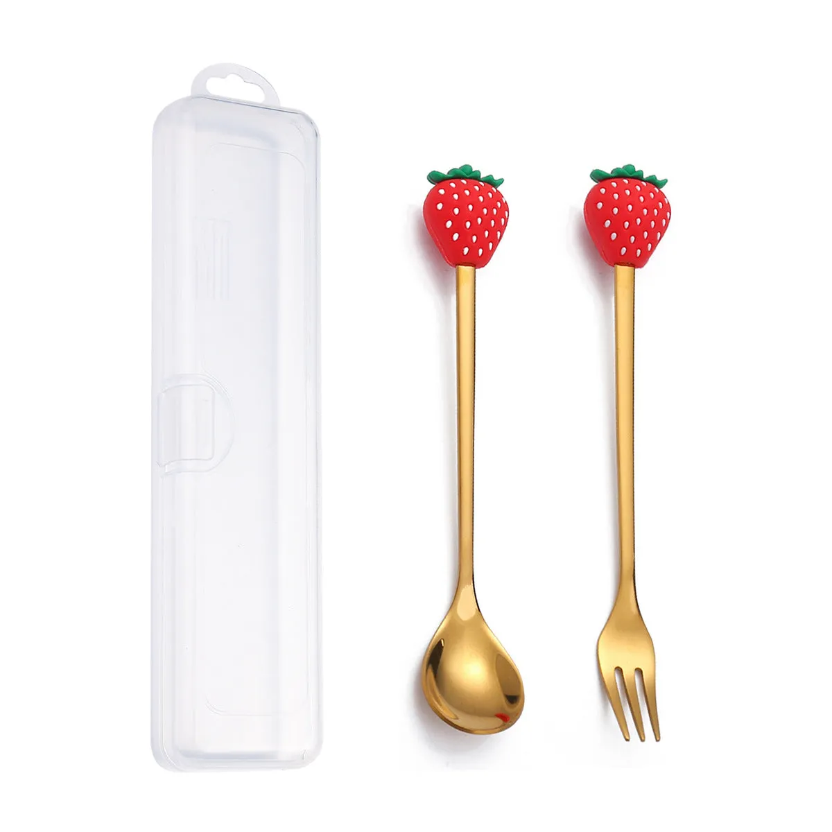 Q Christmas Dessert Spork Set Cute Doll Dessert Spoon Cartoon Tableware Fruit Fork Portable Coffee Spoon