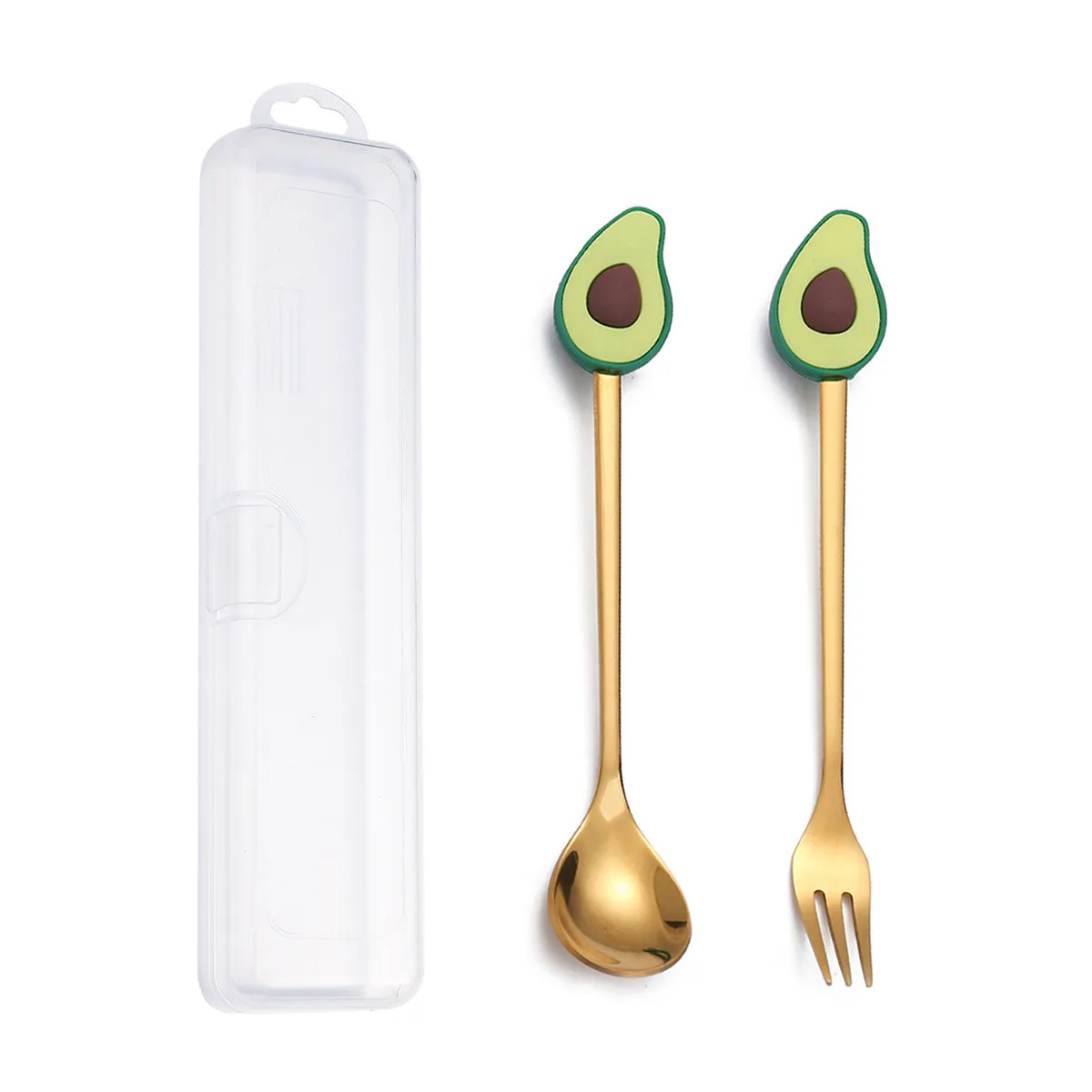 Q Christmas Dessert Spork Set Cute Doll Dessert Spoon Cartoon Tableware Fruit Fork Portable Coffee Spoon