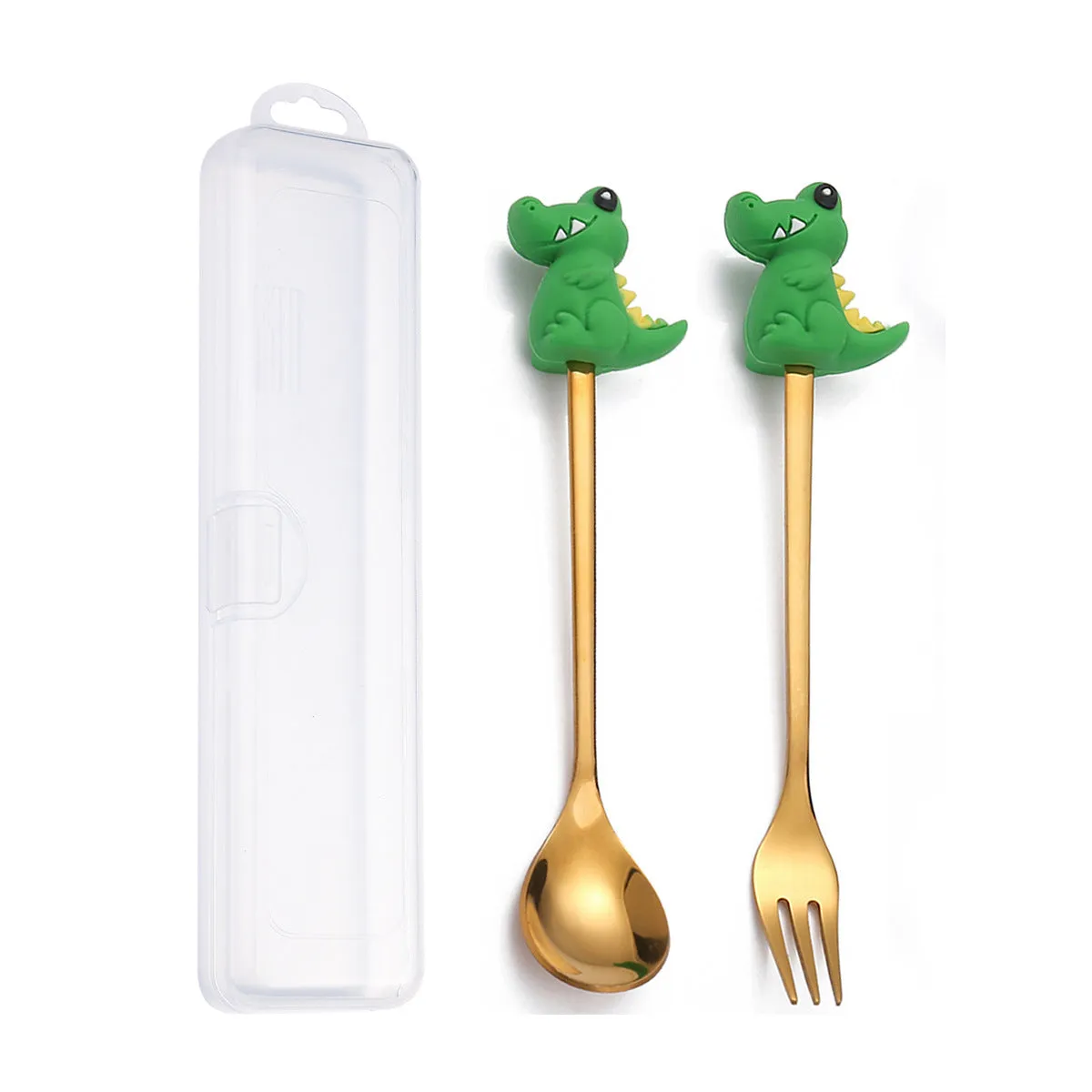 Q Christmas Dessert Spork Set Cute Doll Dessert Spoon Cartoon Tableware Fruit Fork Portable Coffee Spoon