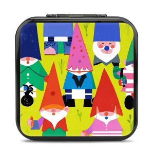 QMNBTES Colorful Gnomes Switch Game Case Switch Game Holder Cartridge Case Storage 24 Games & 2 Micro Sd Card Slots, Travel Carry Cases, Portable Games Card Storage, Hard Shell, Buckle Closure