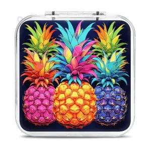 QMNBTES Colorful Pineapple Switch Game Case Switch Game Holder Cartridge Case Storage 12 Games & 2 Micro Sd Card Slots, Travel Carry Cases, Portable Games Card Storage, Hard Shell, Buckle Closure