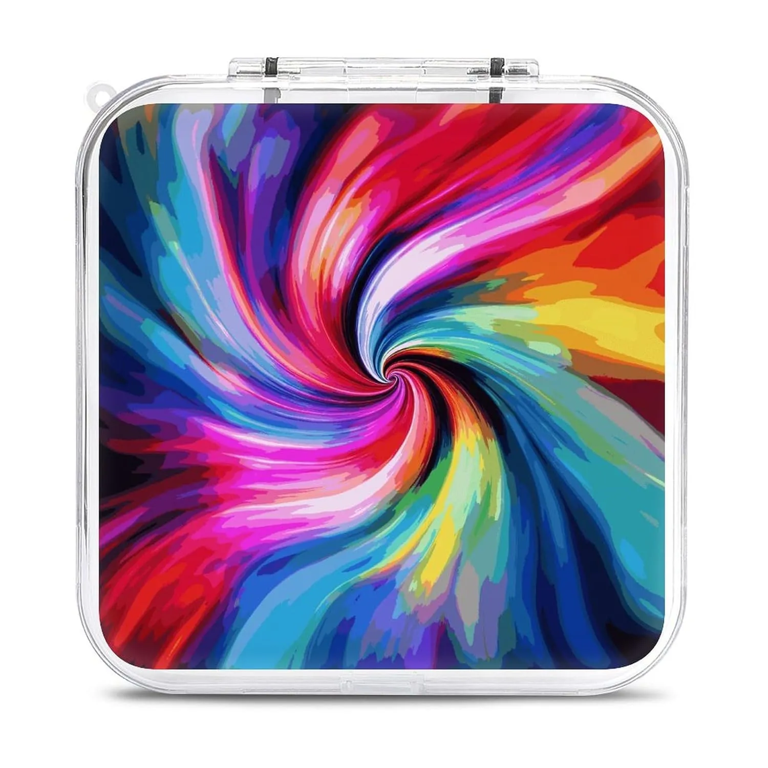 QMNBTES Colorful Tie Dye Switch Game Case Switch Game Holder Cartridge Case Storage 12 Games & 2 Micro Sd Card Slots, Travel Carry Cases, Portable Games Card Storage, Hard Shell, Buckle Closure